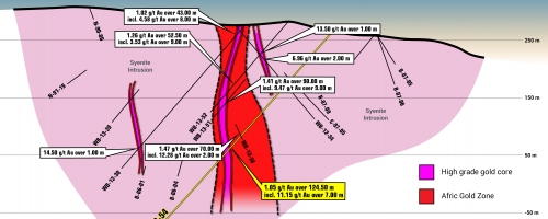 Afric Zone - 2019 Drilling Cross Section