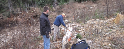 Examining Audney Vein Outcrop, Northshore Property