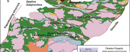 Regional Geology and Fenelon Property Location